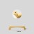 Złoty szczotkowany uchwyt meblowy Peral, rozstaw 128 mm do szafek i szuflad
