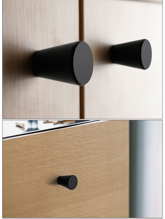 Möbelknopf Claro – moderner minimalistischer Knopf in gebürstetem Gold oder Schwarz, für Schränke, Kommoden, Schubladen sowie Küchen- und Badmöbel – egriffe.at