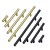 Möbelgriff Uno – T-Bar-Griff mit rundem Profil in Schwarz und gebürstetem Gold. Erhältlich als T-Bar-Knopf sowie in 96, 128, 160, 256, 512 und 850 mm – egriffe.at