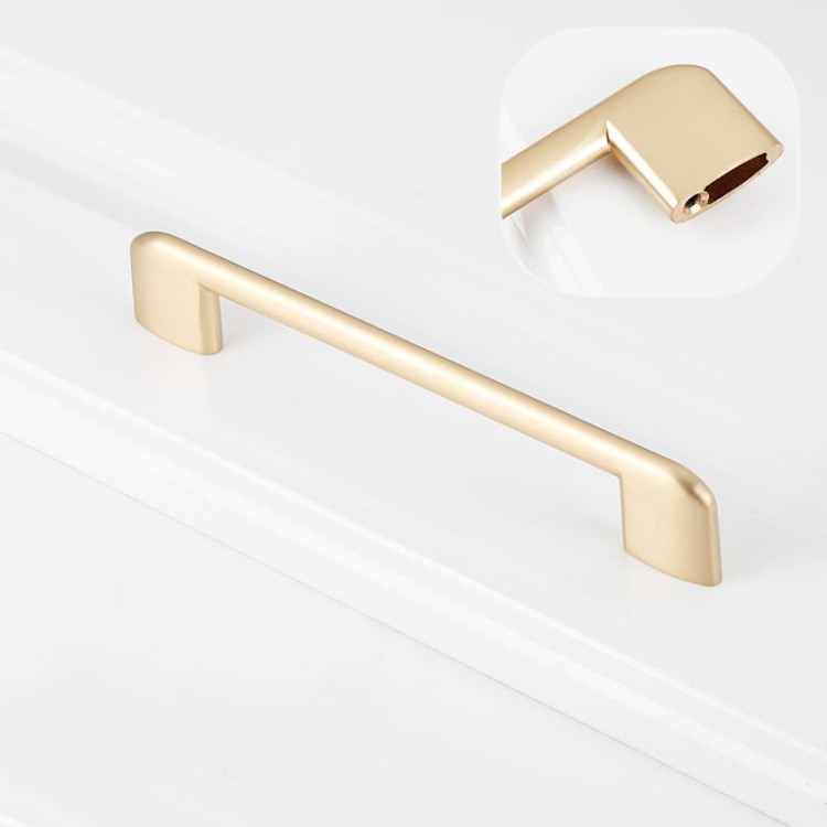 Möbelgriff Sabalo – moderner minimalistischer Griff für Küchenschränke, Schubladen, Kommoden und Badmöbel in Schwarz, gebürstetem Gold, gebürstetem Nickel und Perlgrau. Größen 128, 160, 192 und 256 mm – egriffe.at