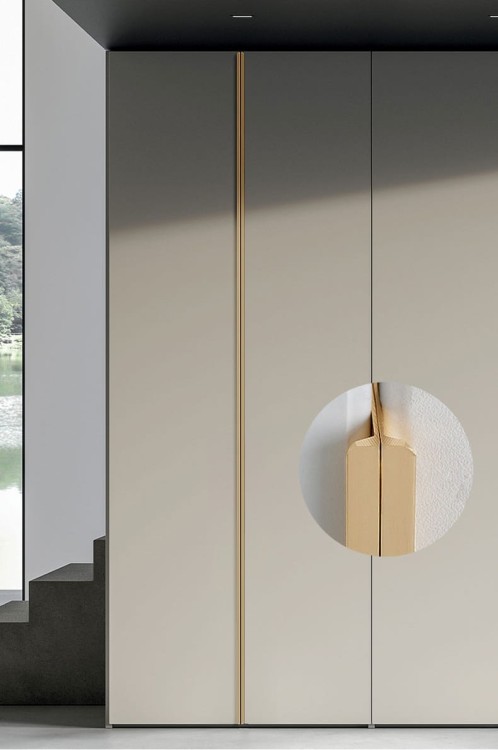 Möbelgriff Dimas – Kantengriff für Schränke und Schubladen in Schwarz, Weiß, Grau, Silber und gebürstetem Gold. Moderner Griff für Möbelfronten, erhältlich im Shop egriffe.at.