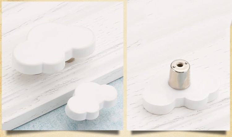 Kinder-Möbelgriff Nube – weißer wolkenförmiger Griff für Schränke und Kommoden im Kinderzimmer, erhältlich im Shop egriffe.at