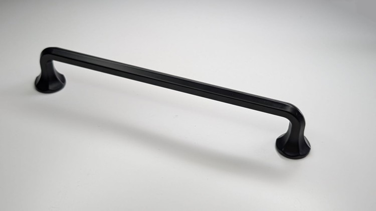 Möbelgriff Grillo – eleganter länglicher Griff und sechseckiger Knopf für Schränke und Schubladen in gebürstetem Gold, Schwarz, gebürstetem Nickel und Perlgrau – egriffe.at.