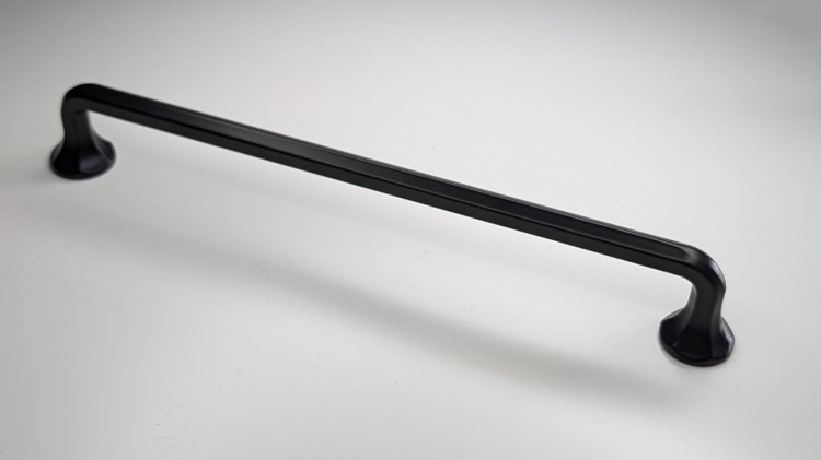 Möbelgriff Grillo – eleganter länglicher Griff und sechseckiger Knopf für Schränke und Schubladen in gebürstetem Gold, Schwarz, gebürstetem Nickel und Perlgrau – egriffe.at.