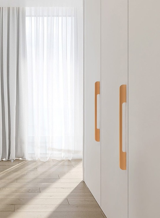 Möbelgriff Garcia – länglicher Griff für Schränke und Schubladen in Champagnergold und Schwarz, erhältlich im Shop egriffe.at