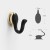 Wandhaken Tunas mit designerischer, geschwungener Form. Robust, feuchtigkeitsbeständig und leicht zu montieren, Schrauben im Set. Ideal für Bad, Küche, Garderobe und Büro. Farben: Metallicgrau, Gold und Schwarz-Gold.