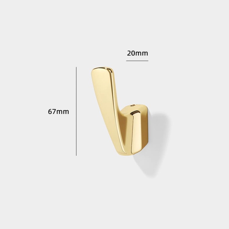 Wandhaken Alegre – moderne minimalistische Form aus robustem Material, einfache Montage. Ideal für Bad, Küche, Flur und Büro. Farben: Gold, Schwarz, gebürstetes Gold und Grau.