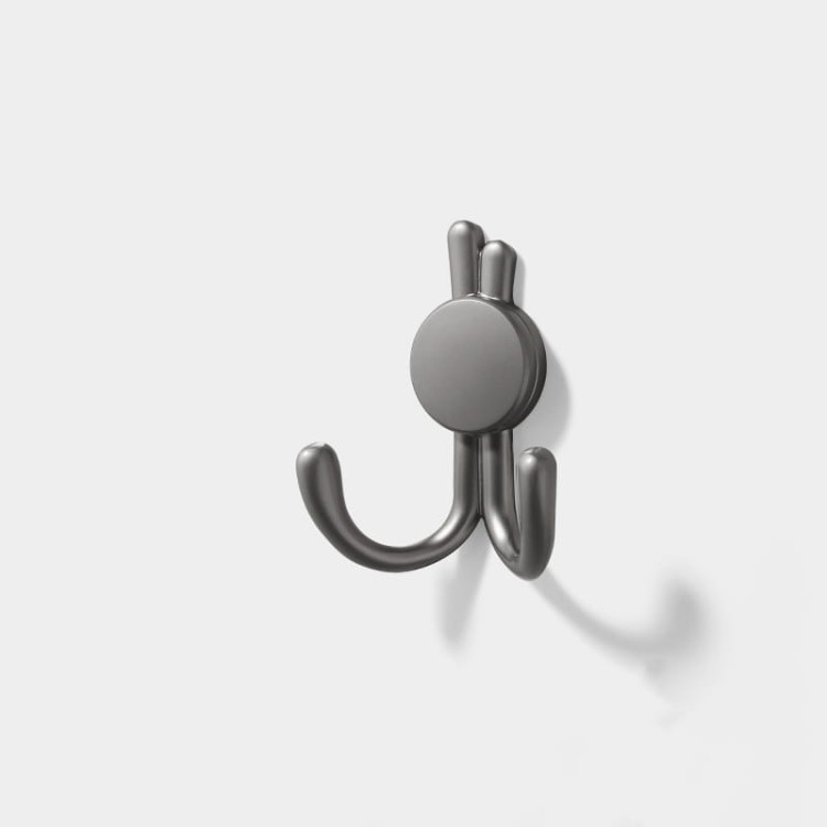 Wandhaken Rosa mit Doppelhaken und dekorativen diamantartigen Enden. Elegant, feuchtigkeitsbeständig, in vielen Gold-, Schwarz-, Silber- und Grautönen erhältlich – für Zuhause und gewerbliche Innenräume.