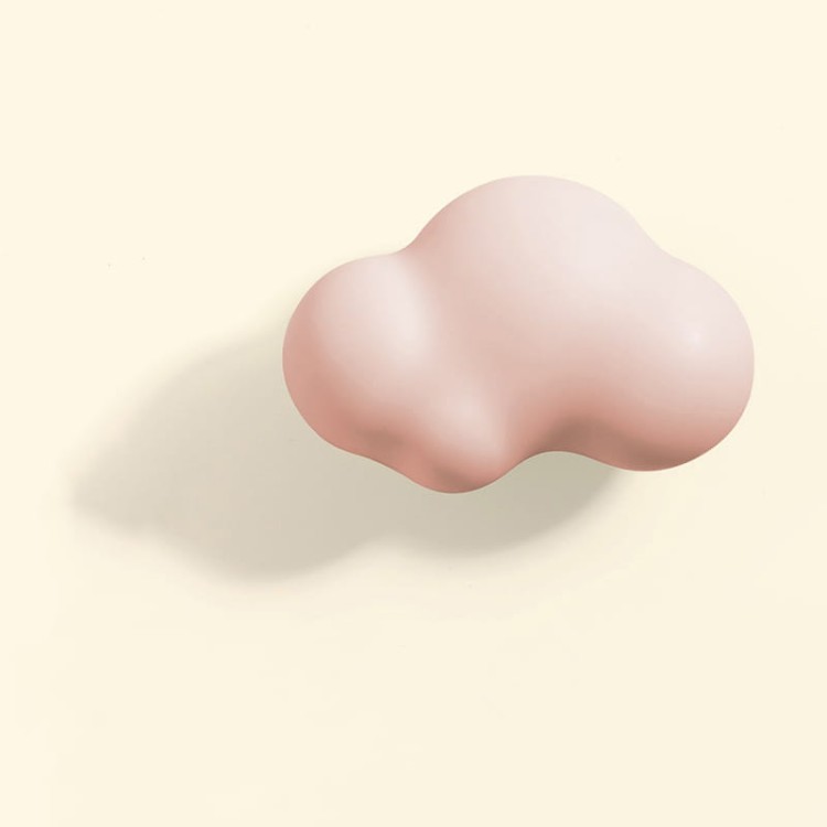 Kindermöbelgriff Cloud in Form einer pastellfarbenen Wolke, ideal für Kinderzimmer, Kindergarten oder Krippe. Farben: Rosa, Grün, Blau und Weiß. Weiche, sichere Kanten und kindlicher skandinavischer Stil.
