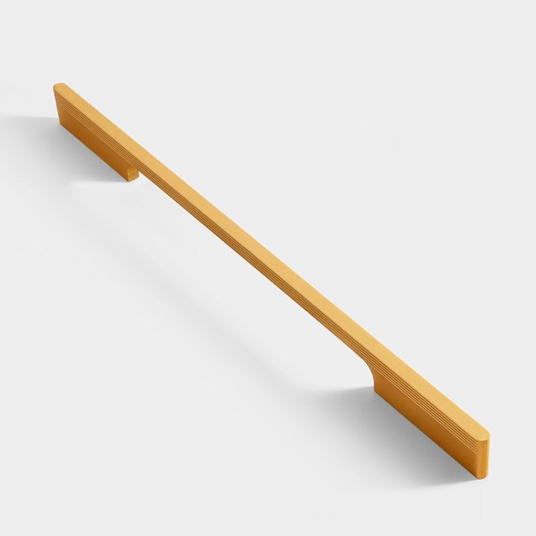 Długi uchwyt do mebli Pomo szampańskie złoto, rozstaw 320 mm do szerokich szuflad
