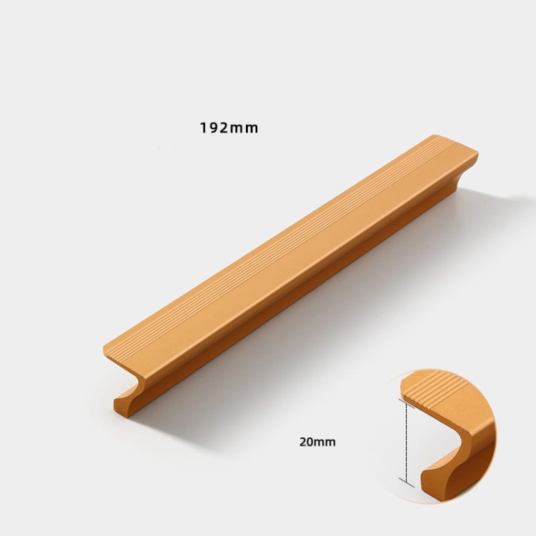 Möbelgriff Morro aus Aluminium in Mattschwarz, Grau und Champagnergold. Größen 96, 128, 192 und 320 mm. Moderner, loftiger, industrieller und minimalistischer Stil – für Küche, Bad, Schränke und Kommoden.